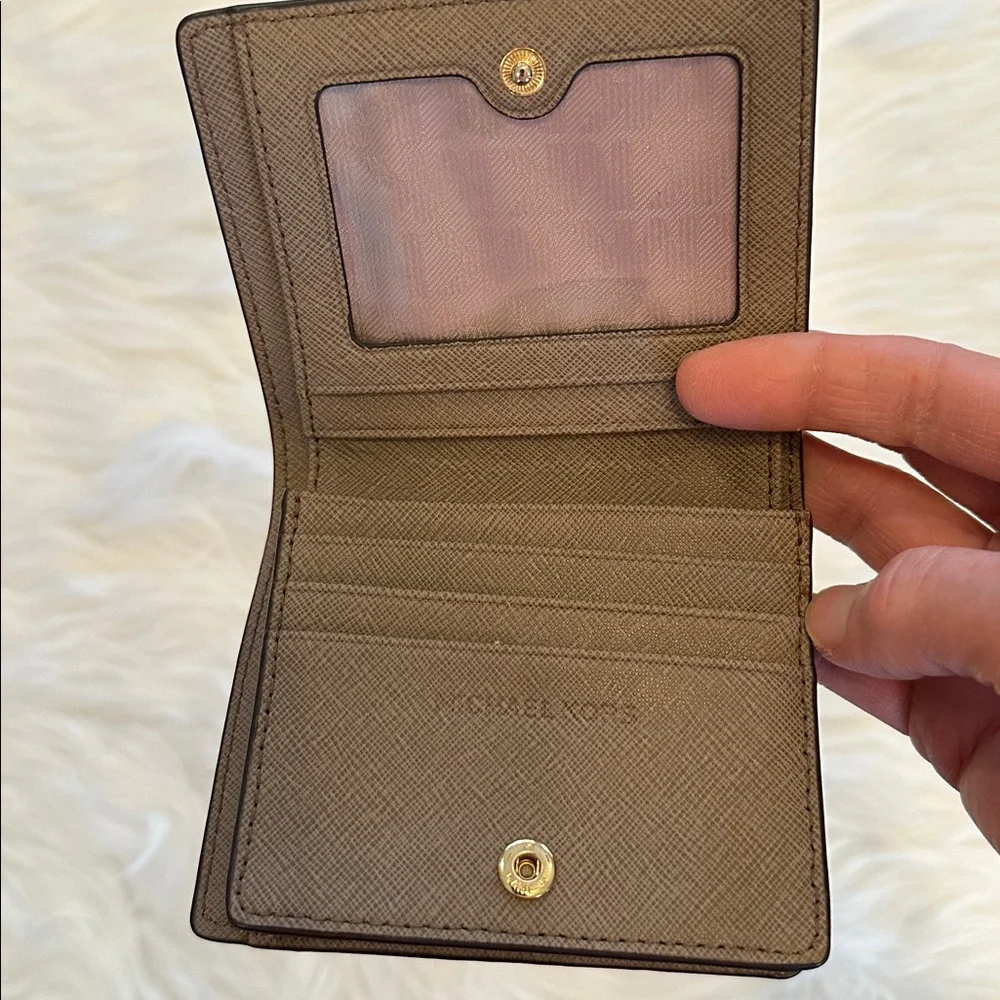 Michael Kors Taupe Wallet with Gold Logo - Picture 2 of 6